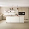 Nobilia Design Inselküche Weiss Eiche Nobilia-Designkueche-mit-Insel-Eiche-Creme