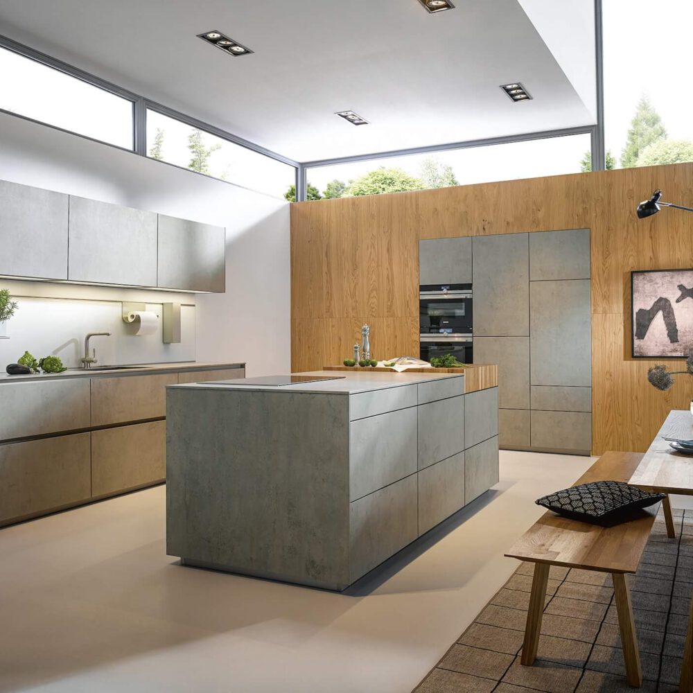next125 Designküche Beton grifflos