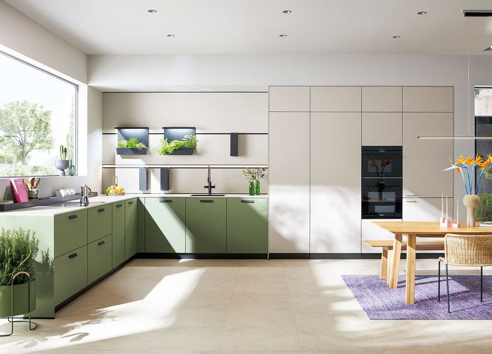 next125 moderne L-Küche Grün