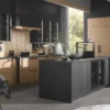 Bauformat Glasgow Designküche Eiche Schwarz