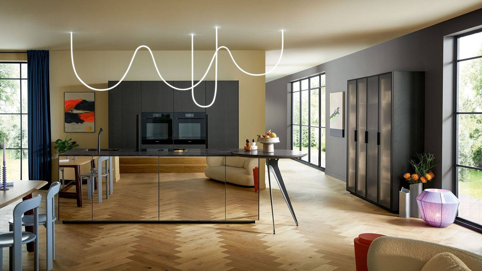 Next125 Inselküche Designstil Onyxschwarz
