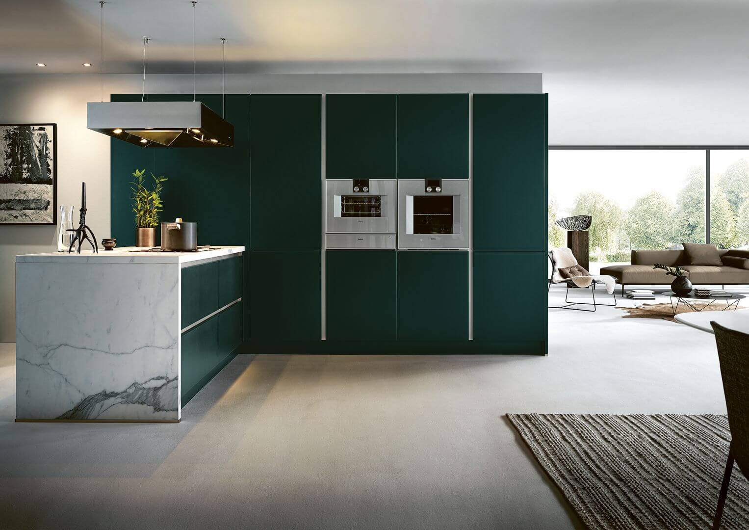 Next125 L-Küche Designstil Dunkelgrün
