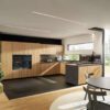 Next125 U-Küche Designstil Echtholz geriffelt
