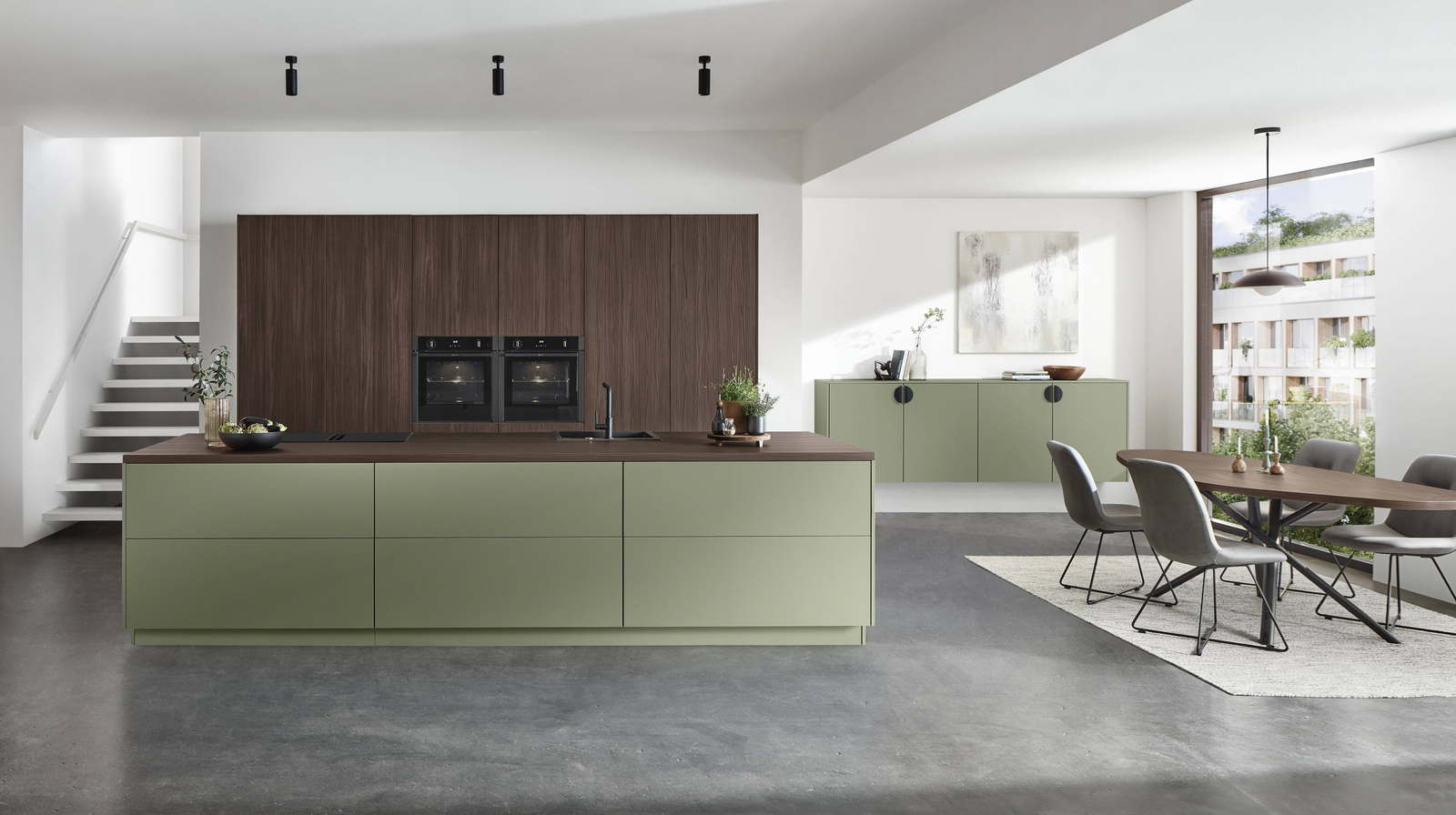 Nobilia Senso Inselküche Olive