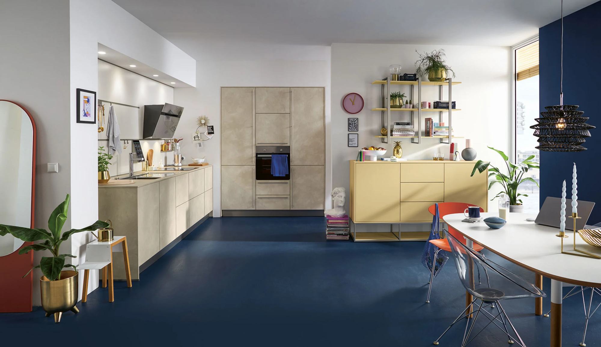 Schüller Küchenzeile Designstil Schiefer Sand
